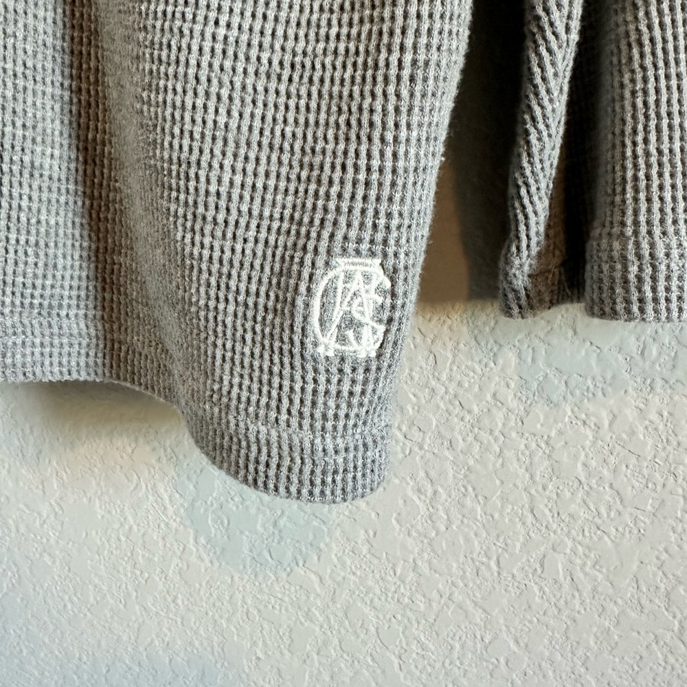 Chaps Light Gray Cowl Neck Waffle Sweater - Picture 4 of 6